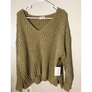 Super soft, olive green, long sleeve sweater